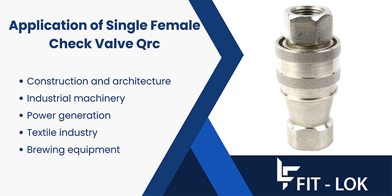 Application of Single Female Check Valve Qrc Application of Single Female Check Valve Qrc