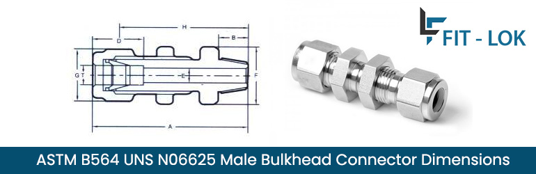 ASTM B564 UNS N06625 Male Bulkhead Connector Dimensions