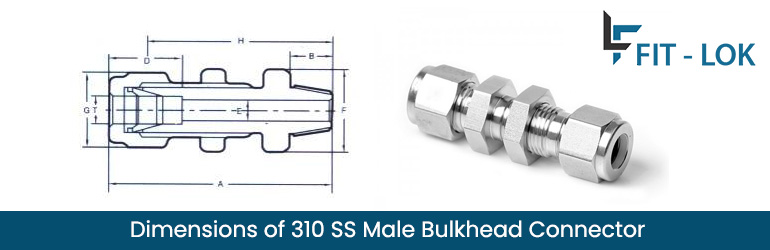 Dimensions of 310 SS Male Bulkhead Connector