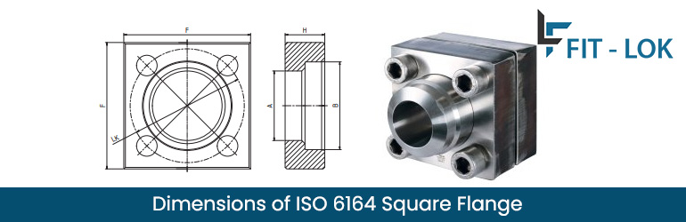 Dimensions of ISO 6164 Square Flange