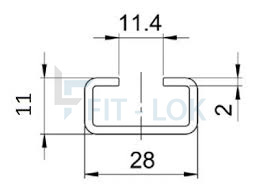 DIN 3015 TS 11 rail channel Diagram