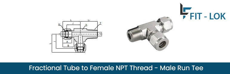 Fractional Tube to Female NPT Thread - Male Run Tee