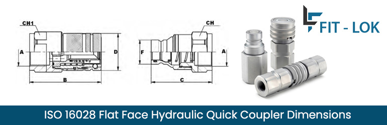 ISO 16028 Flat Face Hydraulic Quick Coupler Dimensions