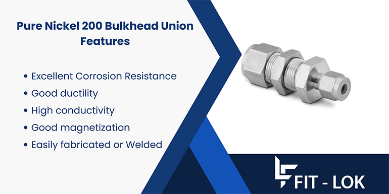 Pure nickel 200 bulkhead union Features