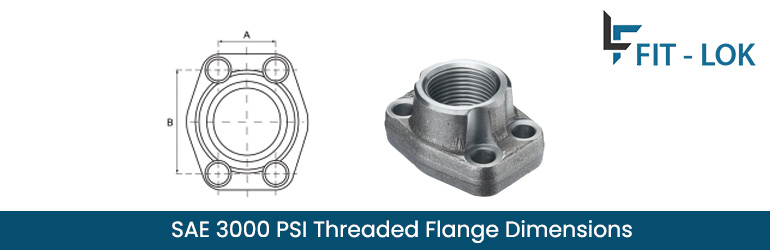 SAE 3000 PSI Threaded Flange Dimensions