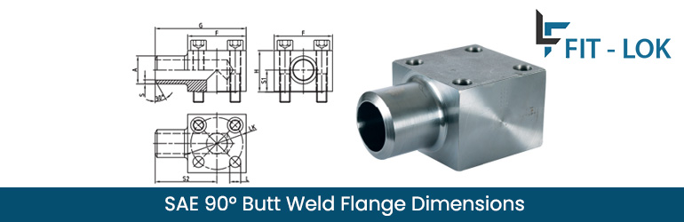 SAE 90°Butt Weld Flange Dimensions