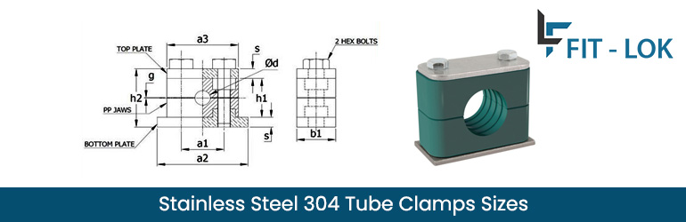 Stainless steel 304 tube clamps sizes