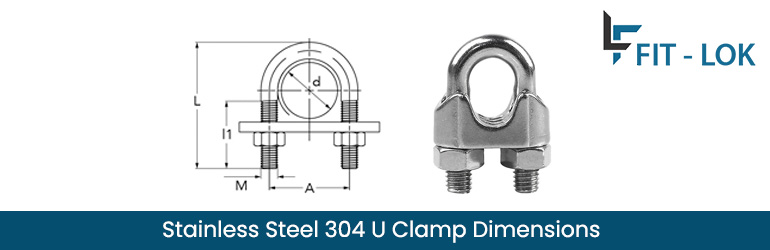 Stainless Steel 304 U Clamp Dimensions