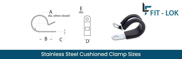 Stainless steel cushioned clamp Sizes Stainless steel cushioned clamp Sizes
