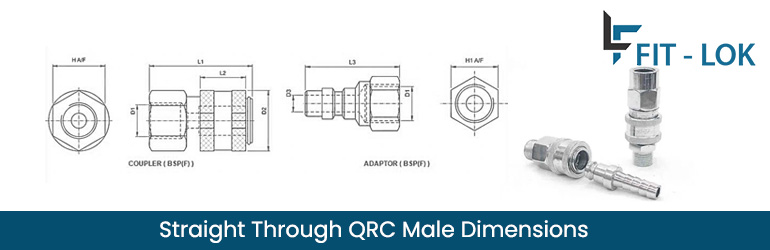 Straight Through QRC Male Dimensions Straight Through QRC Male Dimensions