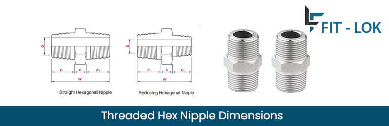 Threaded hex nipple dimensions