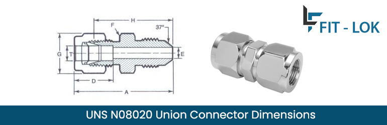 UNS N08020 Union Connector Dimensions
