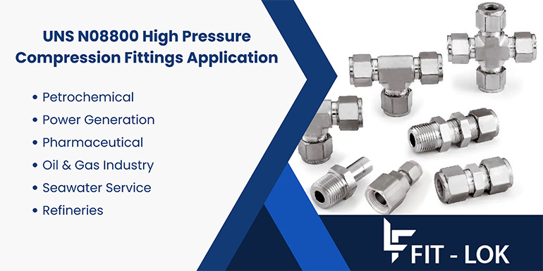 UNS N08800 high pressure compression fittings Application