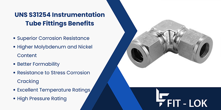 UNS S31254 instrumentation tube fittings Benefits